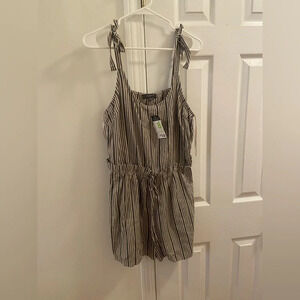 Blue and white striped romper